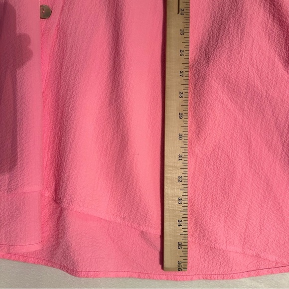 Show Me Your Mumu Johns Button Down Shirt Dress Electric Pink XL+ Neon Oversized - Picture 6 of 10